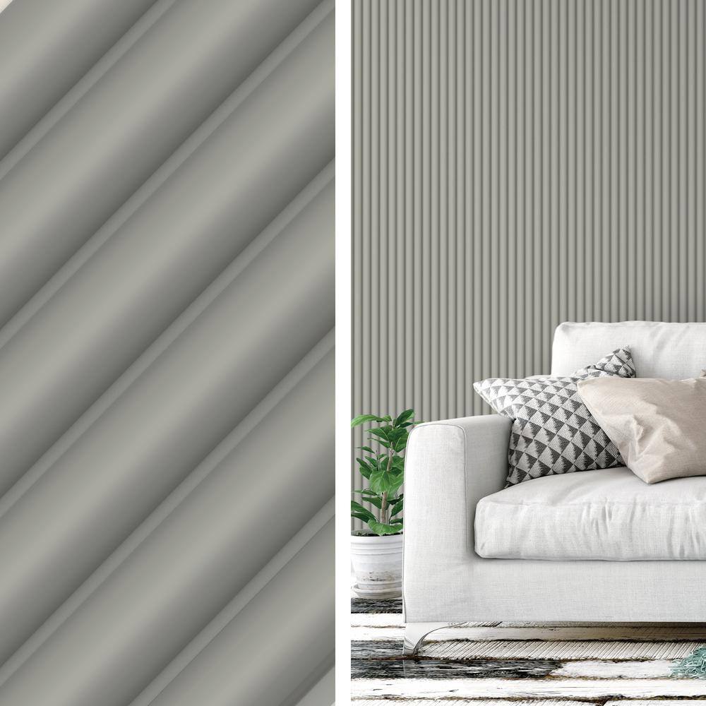 Gray 6.2" x 102" 3D Textured Vinyl Slat Wall Panels