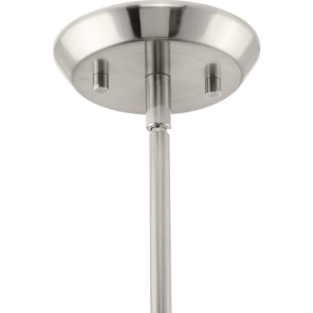 Carillon 15" Brushed Nickel Pendant with Clear and Opal Glass Shade