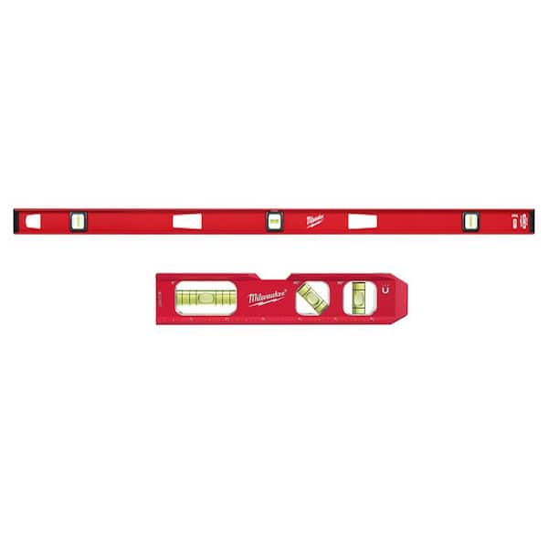 Milwaukee 78 in. Magnetic I-Beam Level with 7 in. Billet Torpedo Level