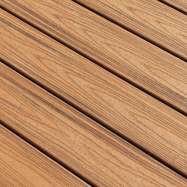 Transcend 1 in. x 6 in. x 1 ft. Tiki Torch Composite Deck Board Sample - Brown