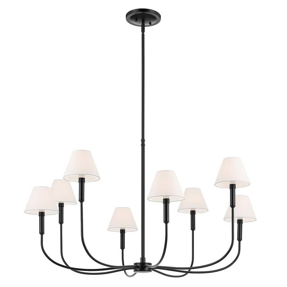 Eadie 41.25 in. 8-Light Champagne Bronze Updated Traditional Dining Room Chandelier with White Fabric price history on PriceWatchPro