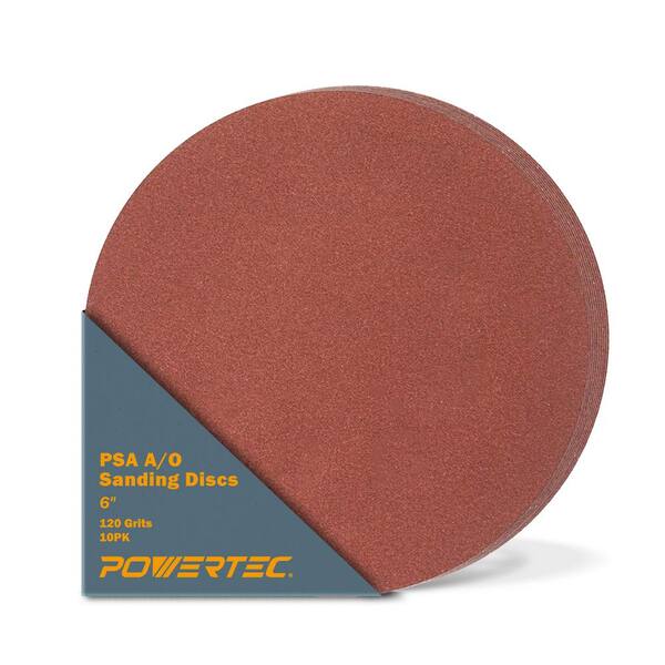 POWERTEC 6 in. 120 Grit PSA Aluminum 