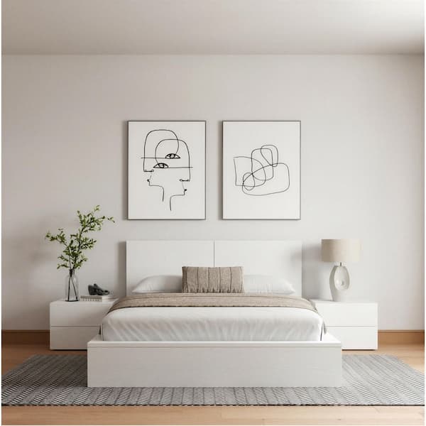 James 4-Piece White Wood Queen Size Bedroom Set