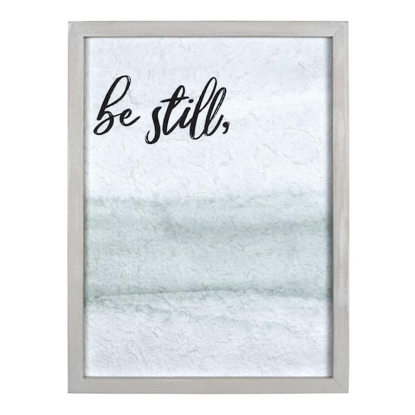 HomeRoots Victoria "Be Still " 1 Piece Framed Typography Art Print [ 15.75 in. x 11.81 in. ]