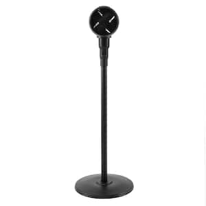 44 .5 in. Black Oscillating Metal Drum Jet Fan, Indoor and Outdoor Pedestal Fan with Remote Control，6-speed