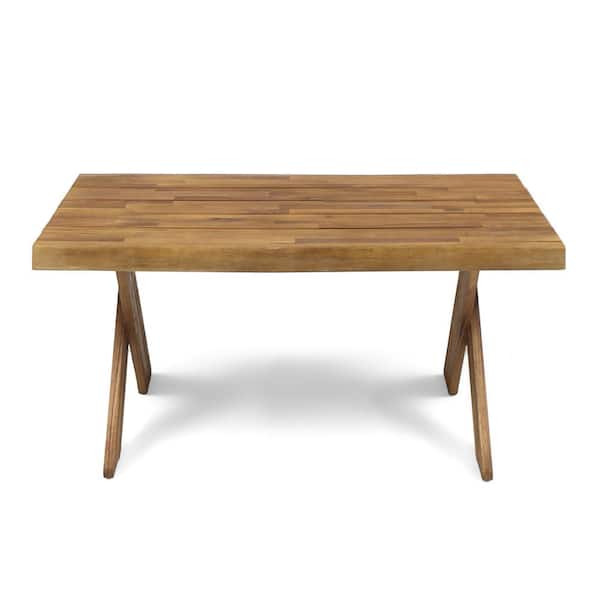 Unbranded Outdoor Wooden Side Table Suitable for Patios and Gardens, Can Match Any Outdoor Combination, Teak Color