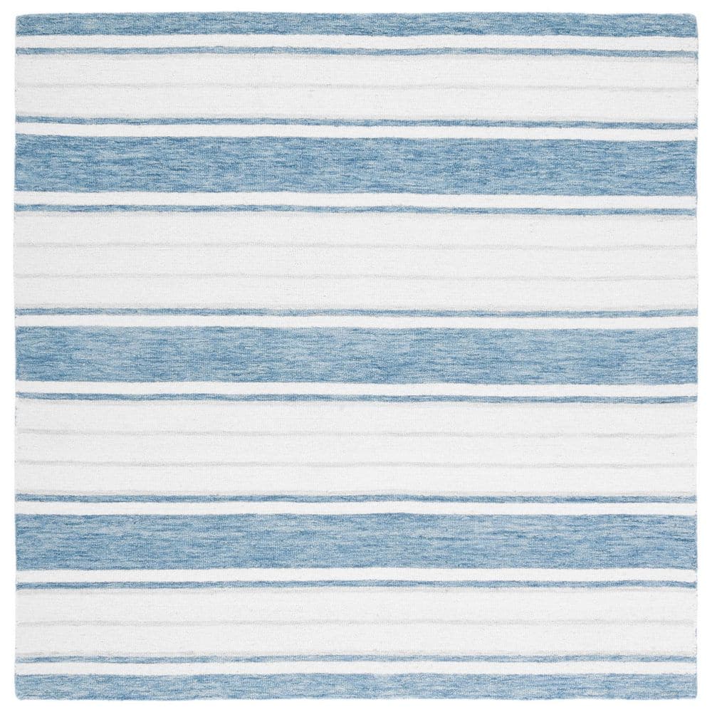 Metro 6 ft. x 6 ft. Blue/Ivory Striped Square Area Rug price history on PriceWatchPro
