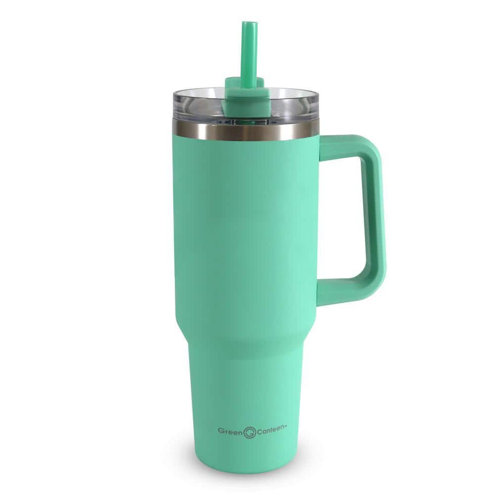 Green Canteen 40 Oz. Green Double Wall Stainless Steel Tumbler with Handle  DWSST-240-MG - The Home Depot