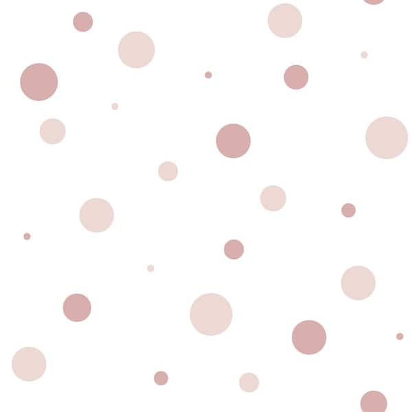 Unbranded Little Explorers 2-Pink Polka Dots Matte Finish Non-Pasted Non-Woven Wallpaper Roll