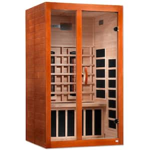 LifeSauna 2-Person Indoor Hemlock Full Spectrum Infrared Sauna with 5 NEAR and 2 FAR Therapy Heaters and Sound System