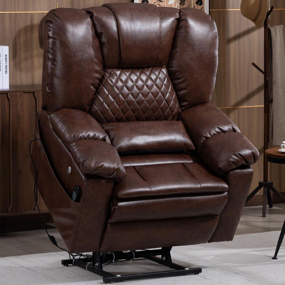 aisword Espresso 400 lbs. Heavy Duty Dual Motor Faux Leather Power