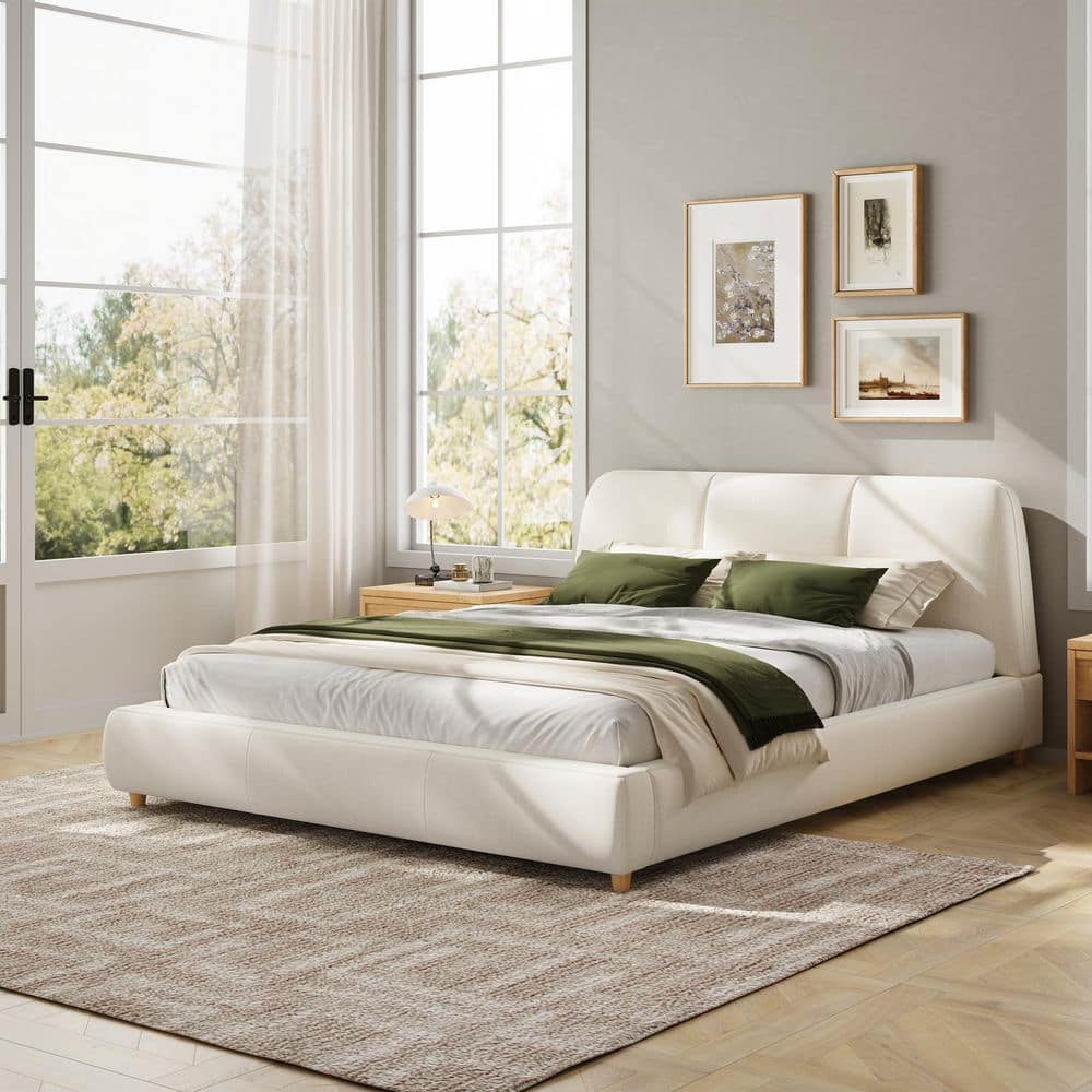 CHRISTOPHER KNIGHT HOME Luxe Modern White Linen Blend Upholstered
