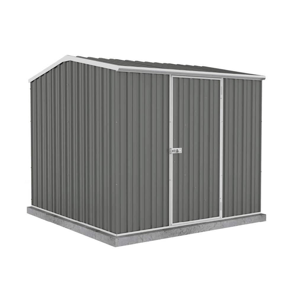 Premier 7 ft. W x 7 ft. D Galvanized Steel Metal Shed in Woodland Gray with