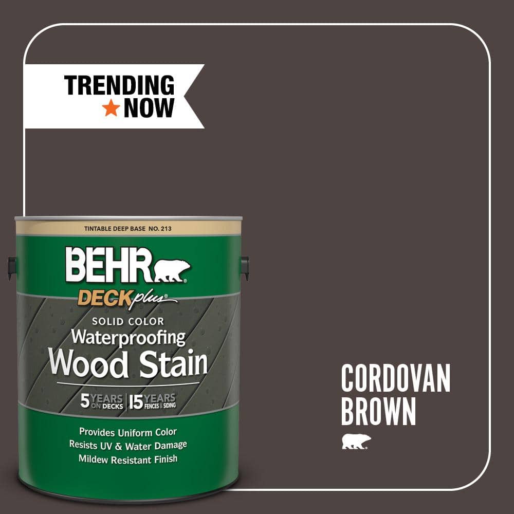 1 gal. #SC-104 Cordovan Brown Solid Color Waterproofing Exterior Wood Stain