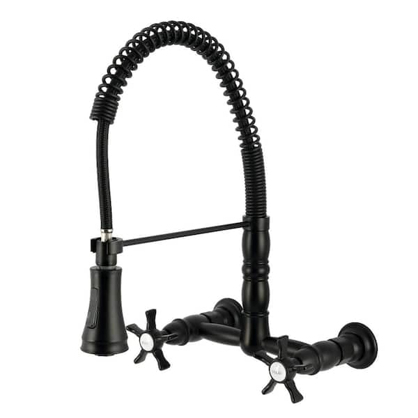 Hamilton 2-Handle Pull Down Sprayer Kitchen Faucet in Matte Black