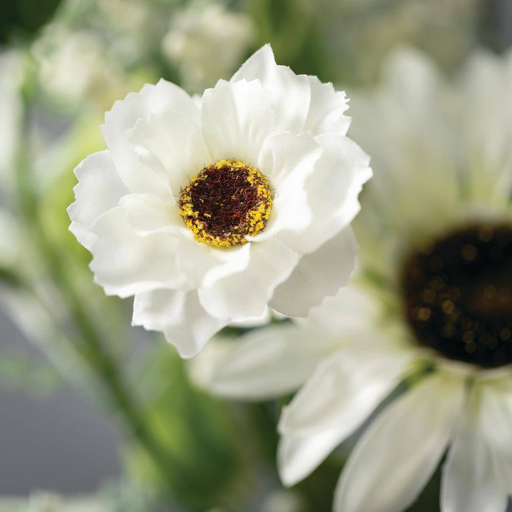 White Artificial Sunflower and Berry Floral Front Door Wreath
