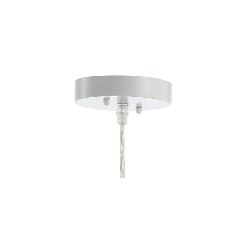 White Woven Rattan Orb LED Pendant Light