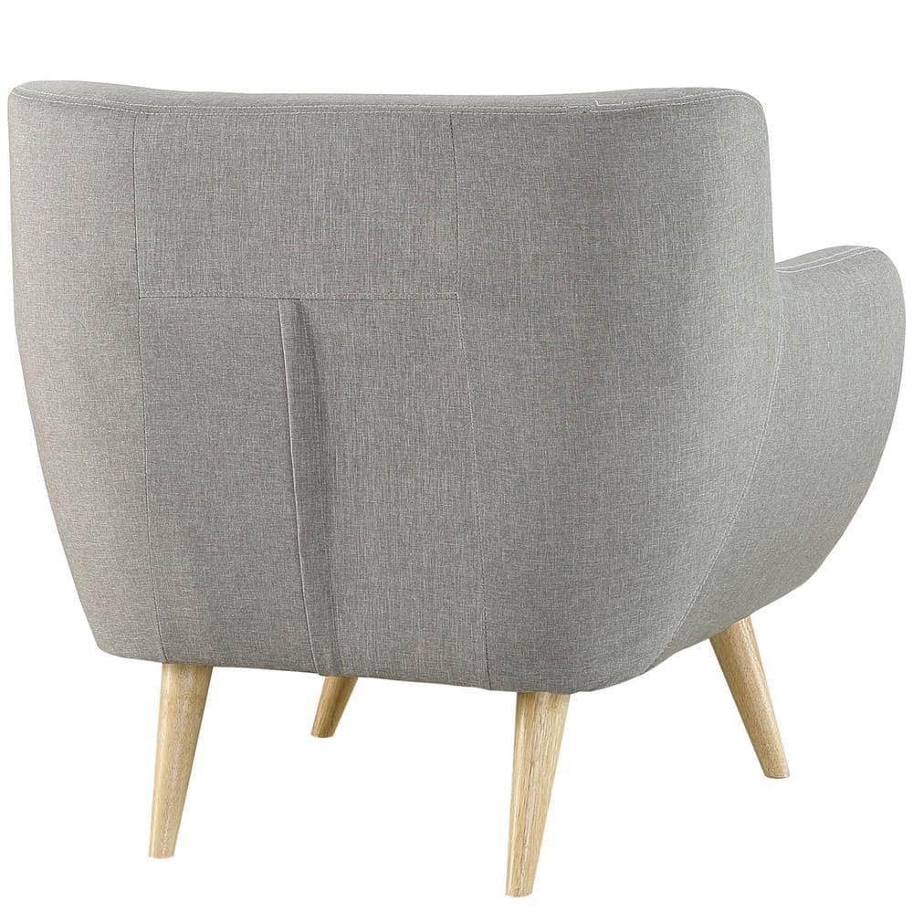Mid-Century Modern Remark Light Gray Wood Armchair