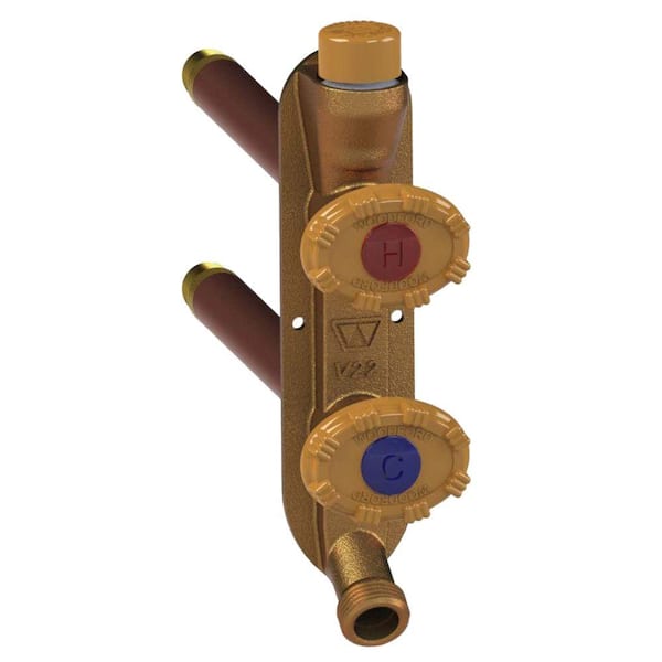 Woodford 1/2 in. x 1/2 in. MPT x Female Sweat x 4 in. L Freezeless Anti-Rupture Hot and Cold Vertical Sillcock