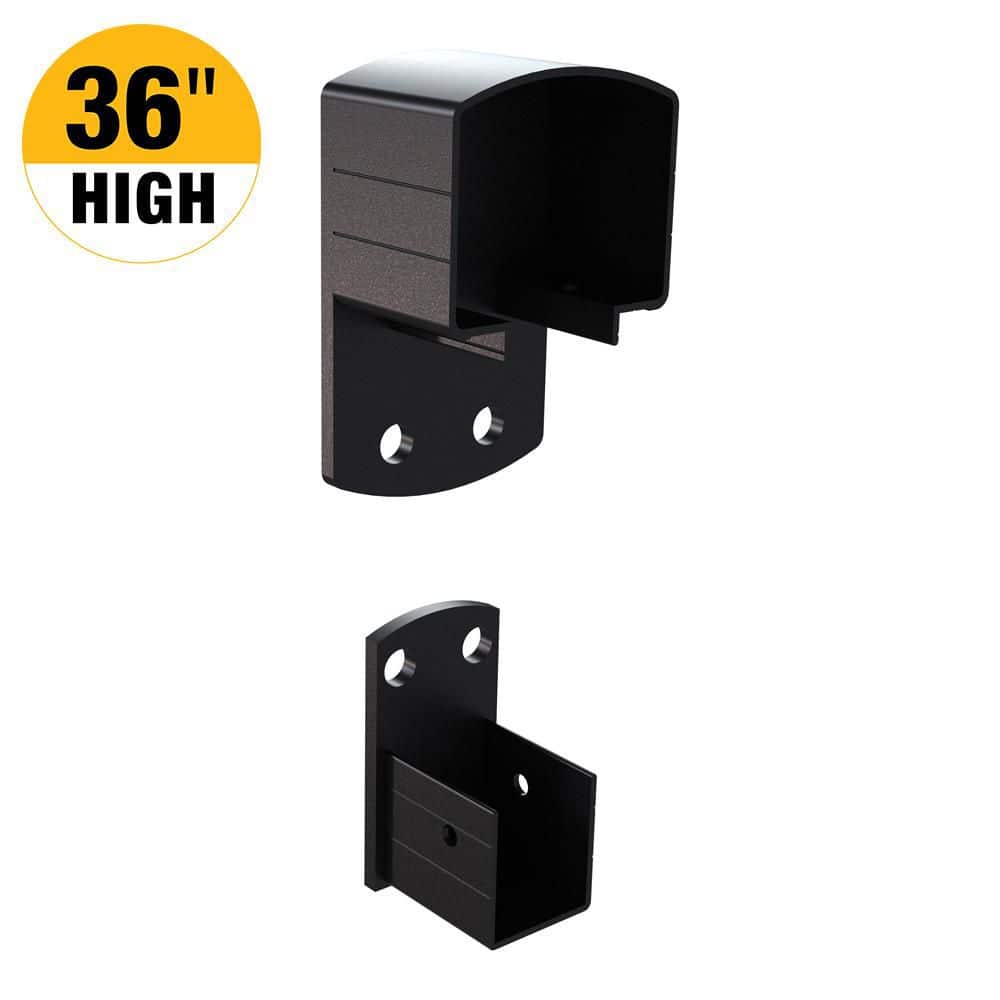 2 in. H x 3 in. W Matte Black Aluminum Deck Railing Wall Mount Bracket Kit for 36 in. high system price history on PriceWatchPro