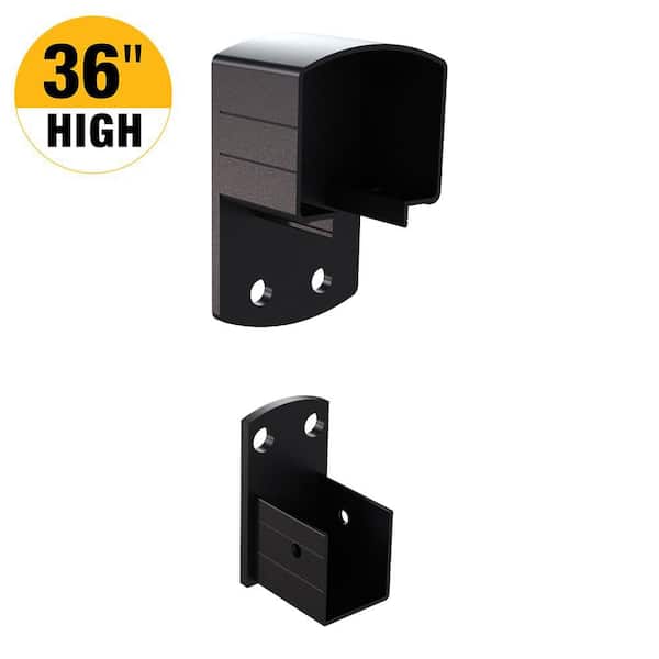 PEAK Aluminum Railing 2 in. H x 3 in. W Matte Black Aluminum Deck Railing Wall Mount Bracket Kit for 36 in. high system
