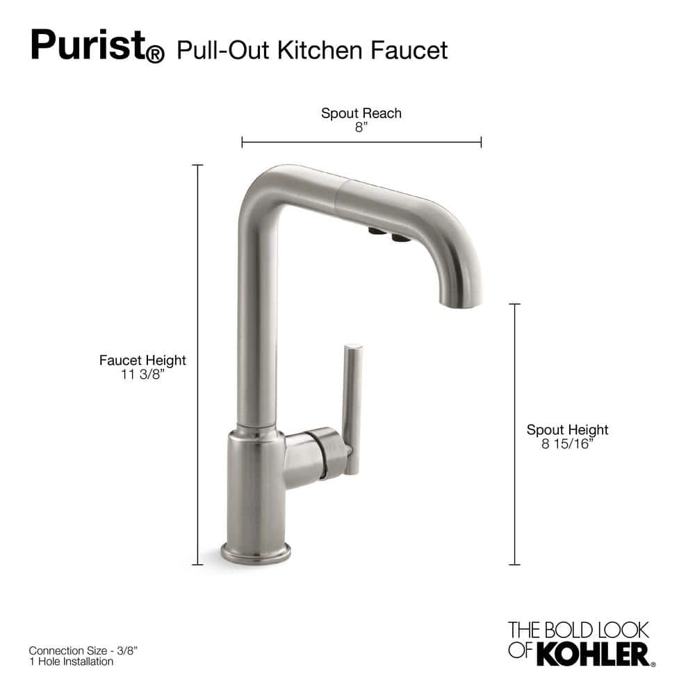 Sleek Stainless Steel Single-Handle Kitchen Faucet with Pull-Out Spray