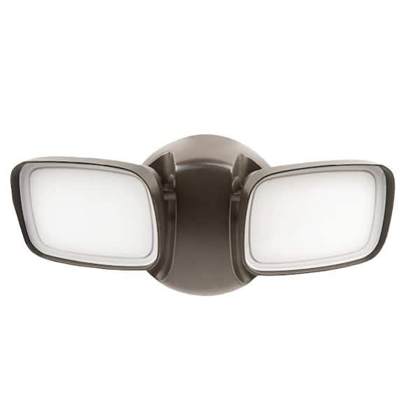 Feit Electric 25-Watt Bronze Outdoor Security Adjustable Dual Head Wall Mount Integrated LED Flood Light (6-Pack)