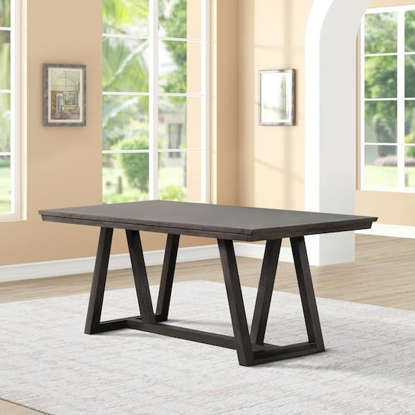 NEW CLASSIC HOME FURNISHINGS New Classic Furniture High Line Gray Wood Cross Legs Rectangle Dining Table (Seats 6)