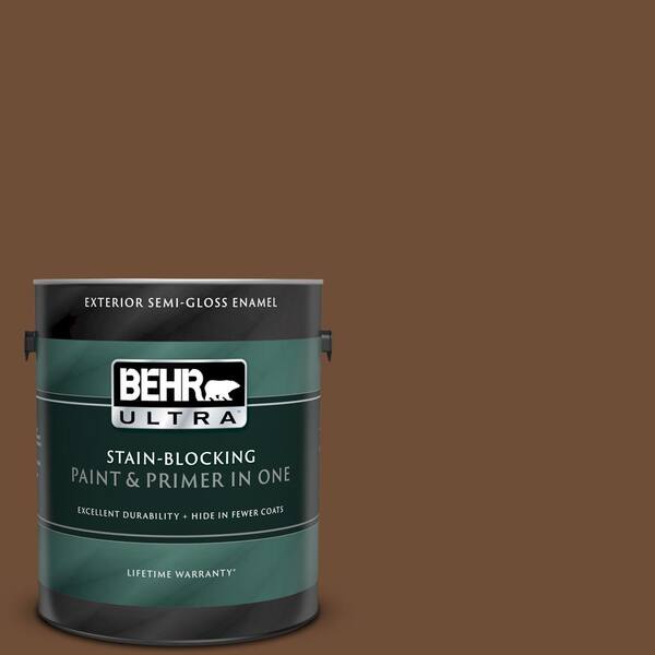 BEHR ULTRA 1 gal. #UL140-23 Ancient Root Semi-Gloss Enamel Exterior Paint and Primer in One