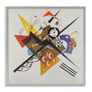 Kandinsky Painting on White by one1000paintings Gray Framed Abstract Giclee Art Print 24 in. x 24 in.