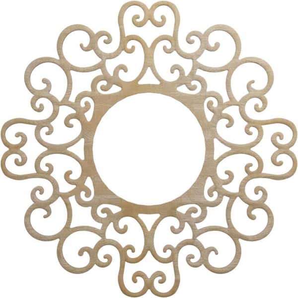 Ekena Millwork 28 in. x 10.75 in. x 0.25 in. Wood Medallion