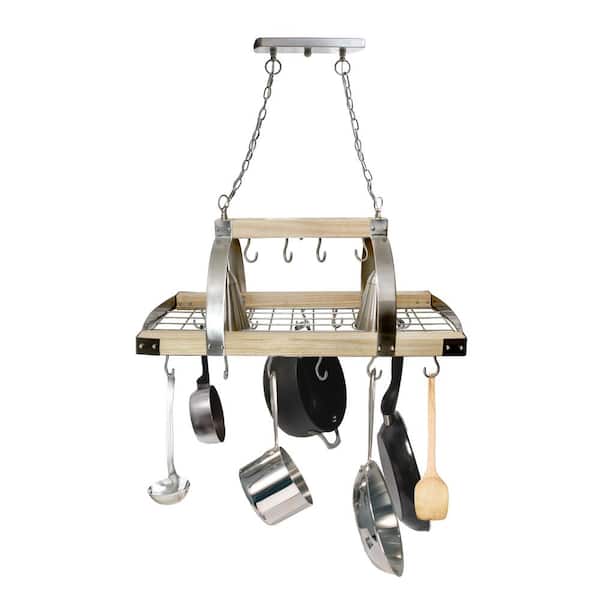 Lalia Home 36.25 in. Modern Industrial Hanging Pot Rack