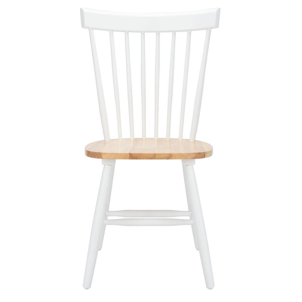Windsor White/Natural Malaysian Oak Spindle Side Chair, Set of 2