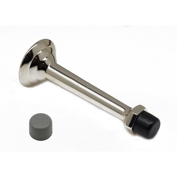 idh by St. Simons 3-3/4 in. Solid Brass Fancy 3-Ring Base Door Stop in Bright Nickel