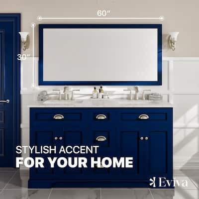 Acclaim 24 in. W x 30 in. H Rectangular Framed Wall Bathroom Vanity Mirror in Blue