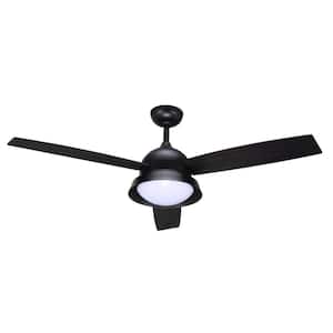 Barnlight 52 in. Indoor Ceiling Fan with 3 Reversible Blades and Remote Control in Matte Black