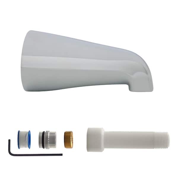 Westbrass Universal Fit 5-1/4 in. Wall Mount Tub Spout, Zinc in Polished Chrome