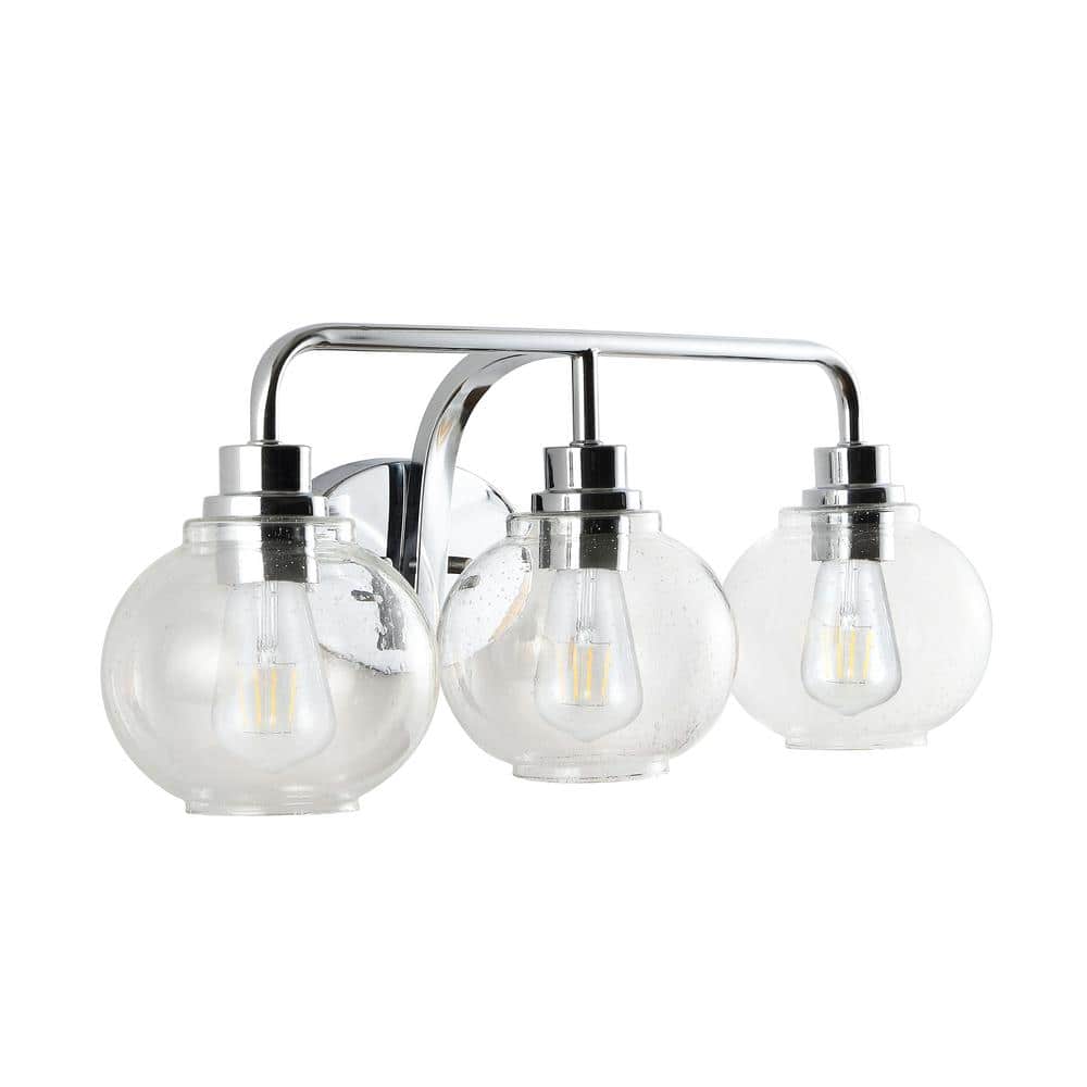 Chrome Sandrine 26.25'' 3-Light LED Vanity Light with Glass Shade