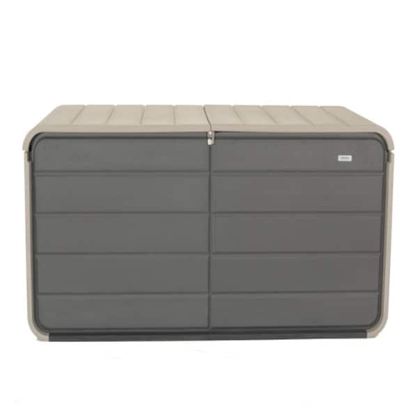 260 Gallon Plastic Deck Box with Lock and Wheels for Patio Garden