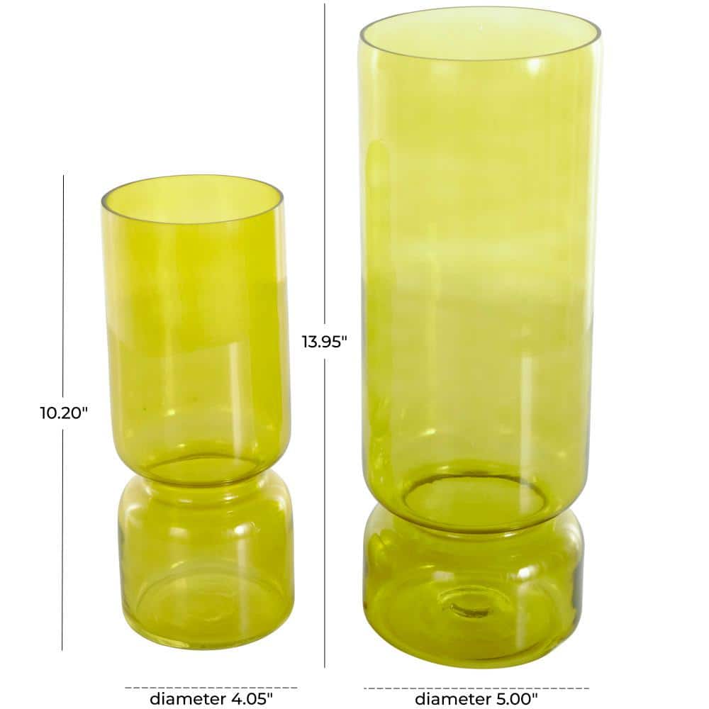 Nerissa Green Glass Round Table Vase Set