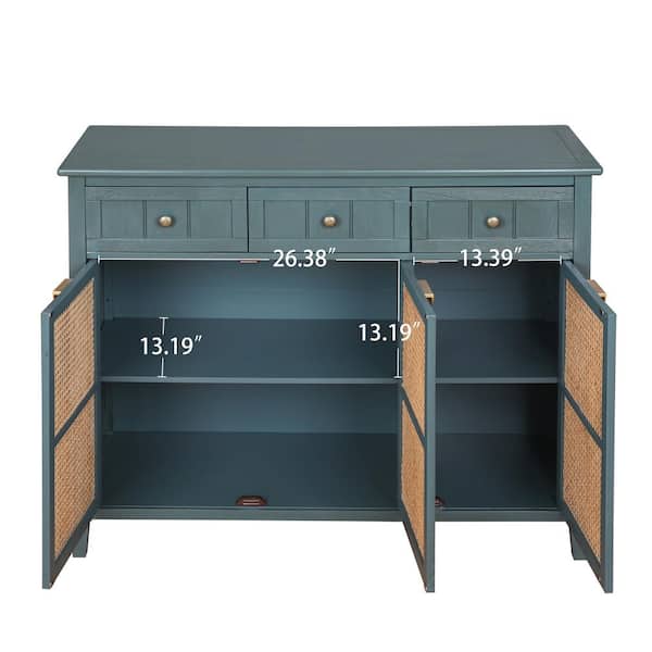 Unbranded 43.31 in. W x 15.35 in. D x 34.65 in. H Bathroom Dark Green Linen Cabinet