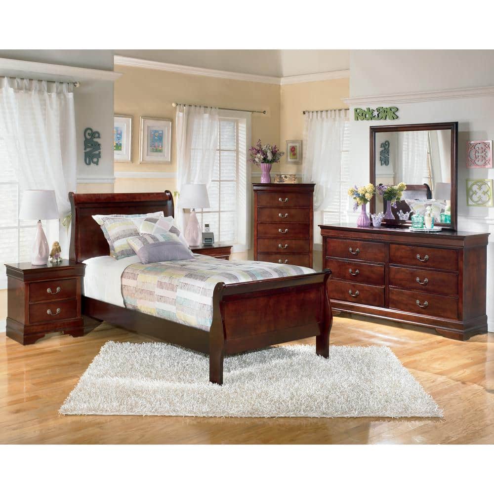 Alisdair Dark Brown Transitional 2-Drawer Nightstand