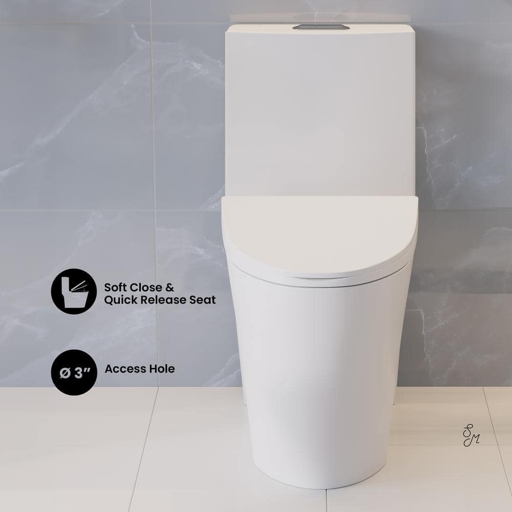 St. Tropez White Elongated Two-Piece Dual-Flush Toilet