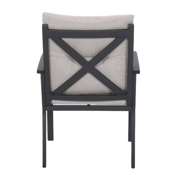 Black Aluminum Outdoor Dining Chairs, All-weather Patio Dining