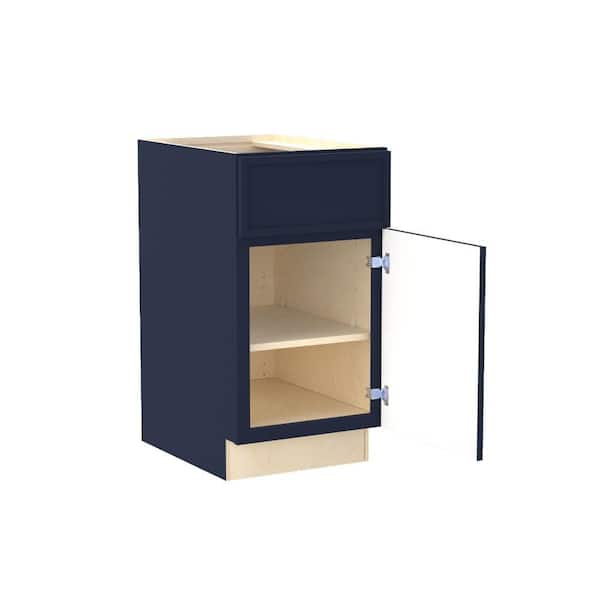Home Decorators Collection Franklin 21 in. W x 21 in. D x 34.5 in. H Assembled Plywood Sink Base Bath Cabinet in Vessel Blue with Soft Close RH