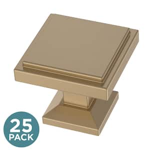 Classic Square 1-1/9 in. (28 mm) Champagne Bronze Cabinet Knob (25-Pack)