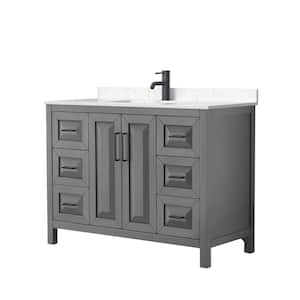 Daria 48 in. W x 22 in. D x 35.75 in. H Single Bath Vanity in Dark Gray with Carrara Cultured Marble Top