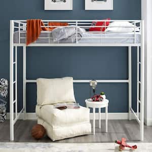 Premium ContemporaryTransitional Metal Twin Loft Bed - White