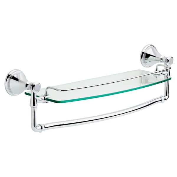 Glass bathroom shelf with towel online bar