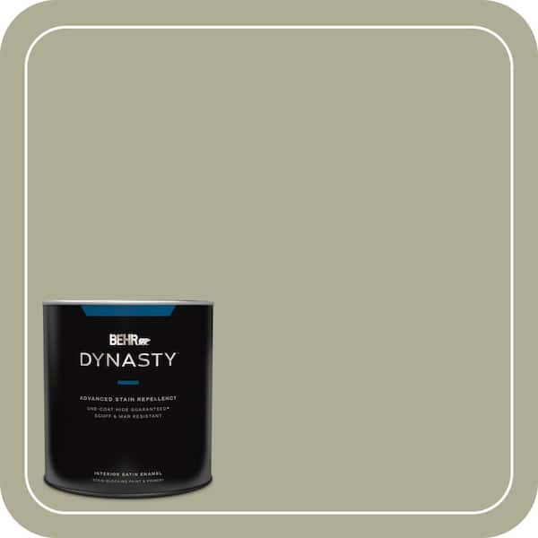 BEHR DYNASTY 1 qt. #MQ6-27 Sage Wisdom One-Coat Hide Satin Enamel Stain-Blocking Interior Paint and Primer